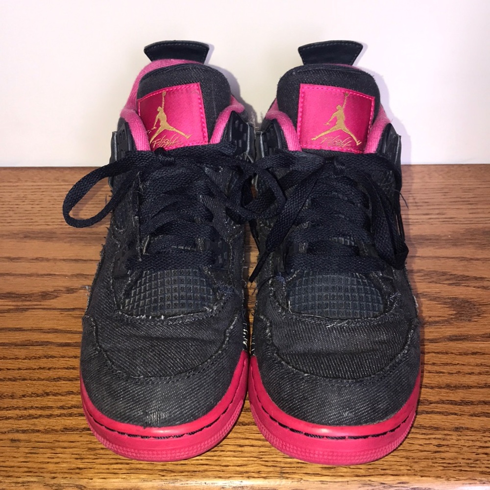 Kids Denim and Pink Air Jordan Sneakers Sz 5.5